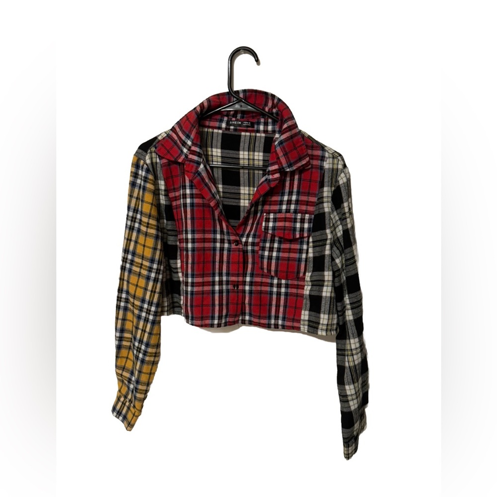 Women’s Plaided Crop Top by SHEIN Size Petite Medium